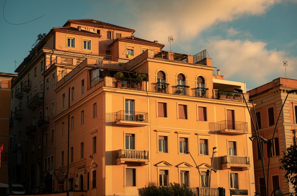 a building with balconies and balconies on the top of it