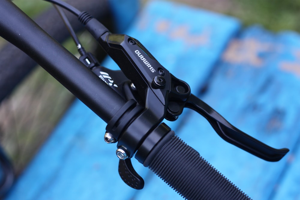 a close up of a shimano brake lever