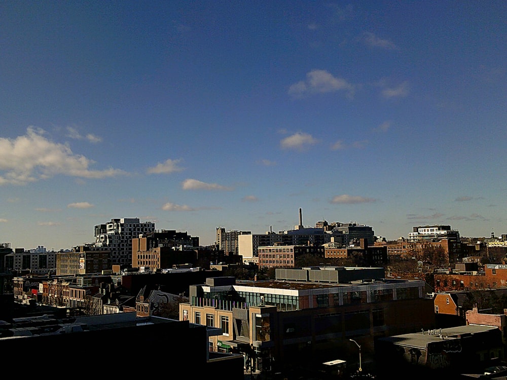 a view of a city from a high rise building