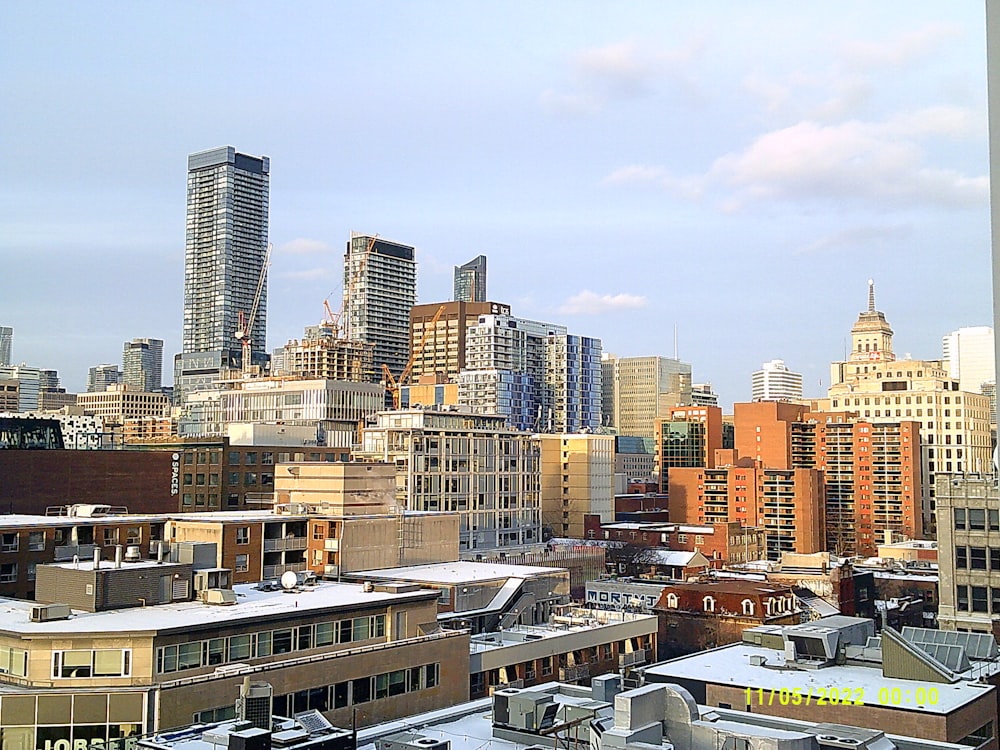 a view of a city from a high rise building