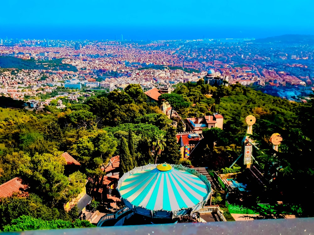 a view of a city from a high point of view