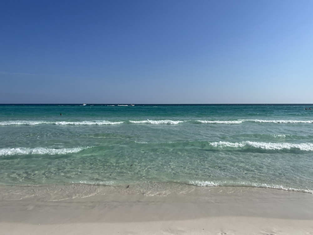 a view of the ocean from the beach