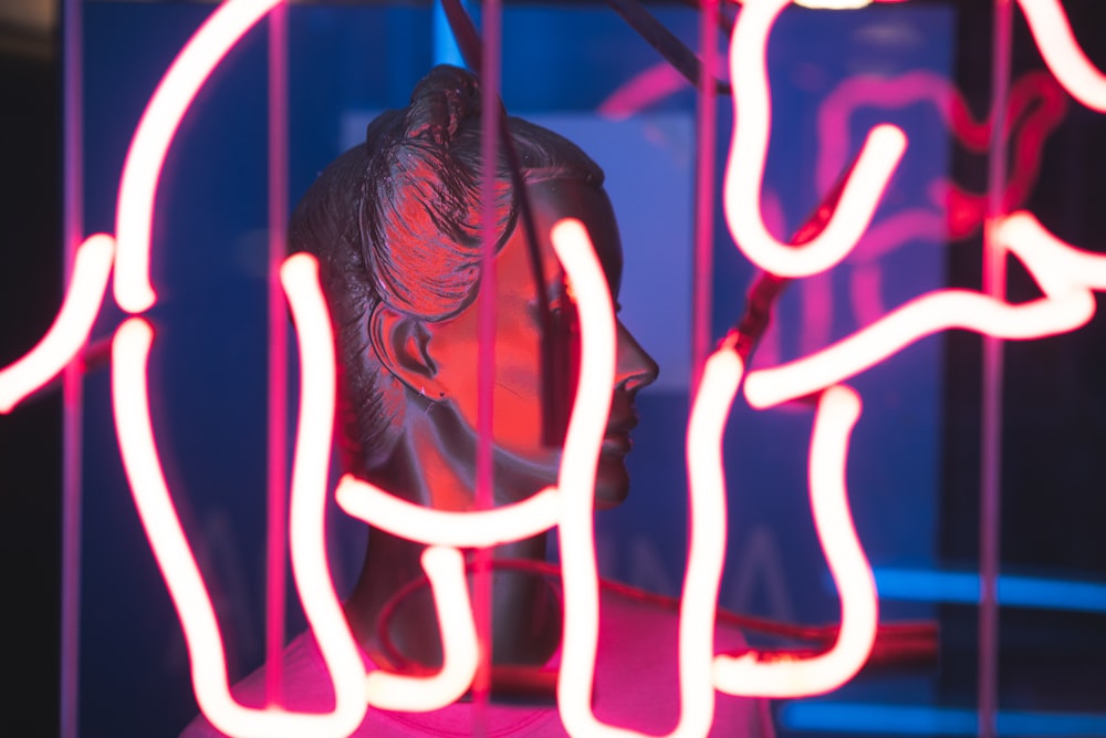a neon sign with a horse on it