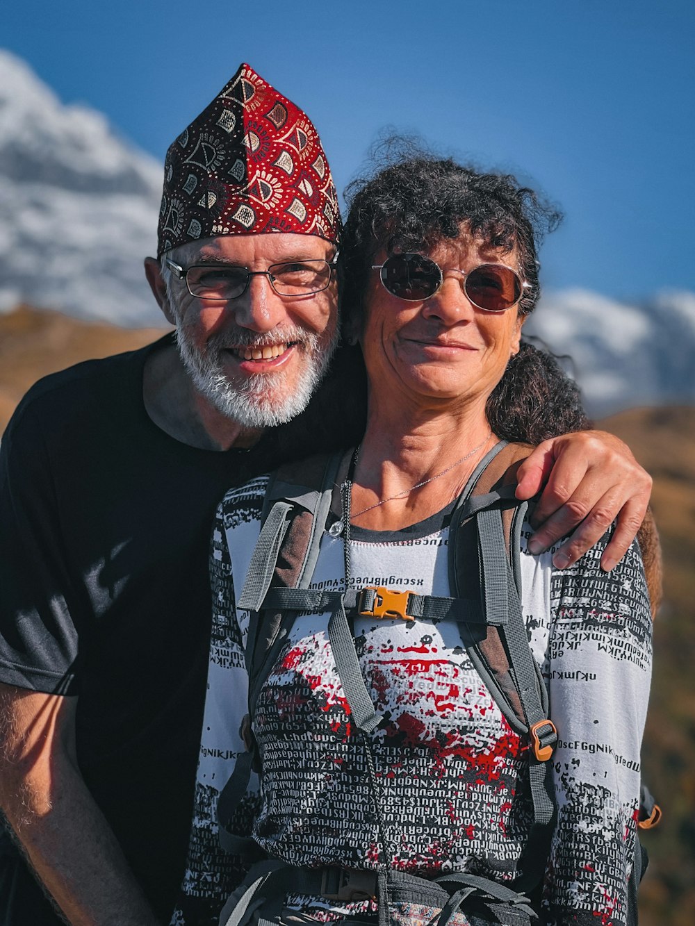 a man and a woman posing for a picture