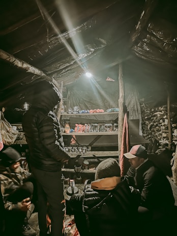 A warm family gathering in a rustic French countryside home.