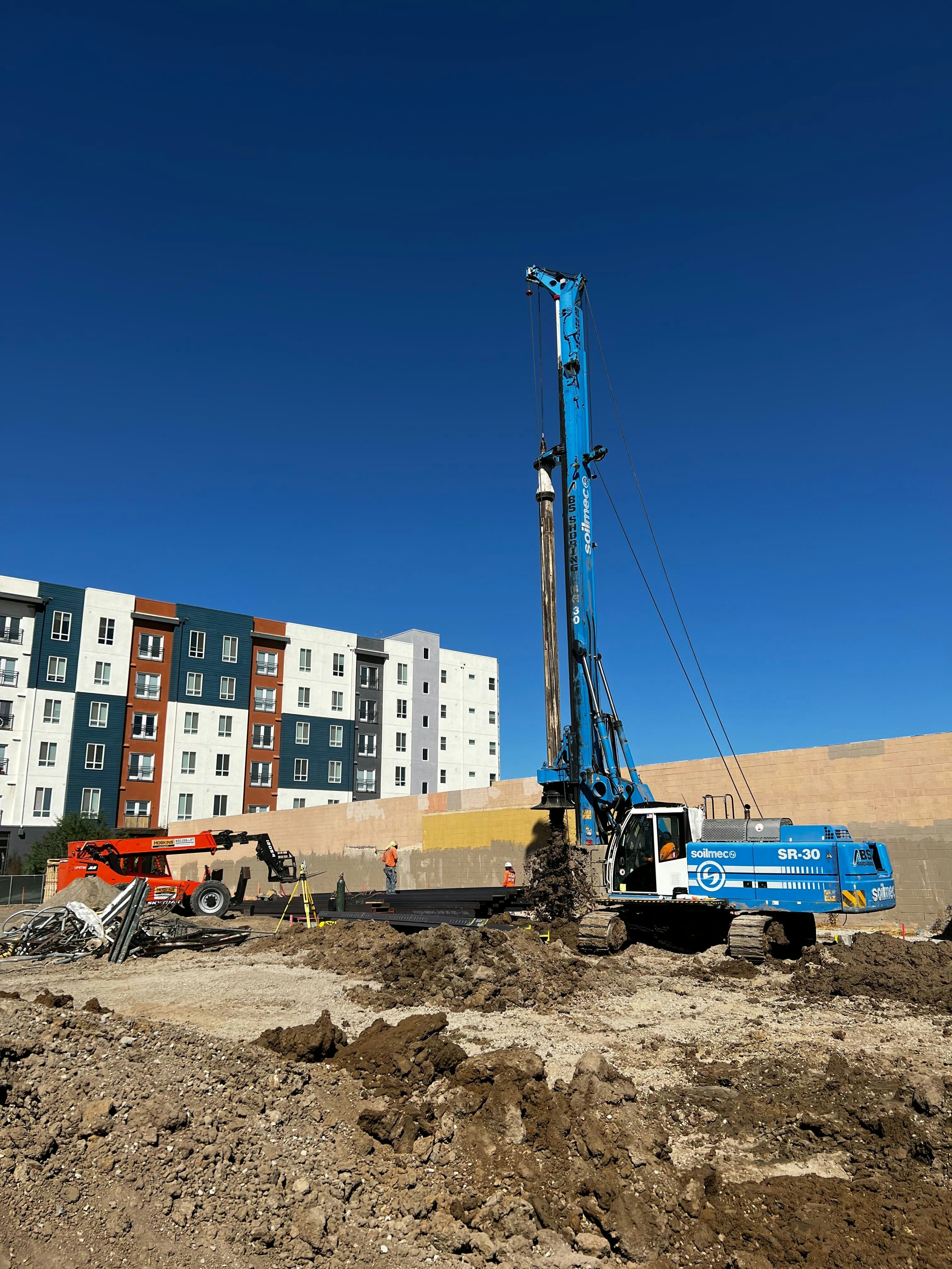 Rock Drill in Action on Construction Site