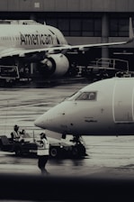 Professional crew coordinating ground services with client