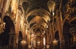 the interior of a church with gold decorations