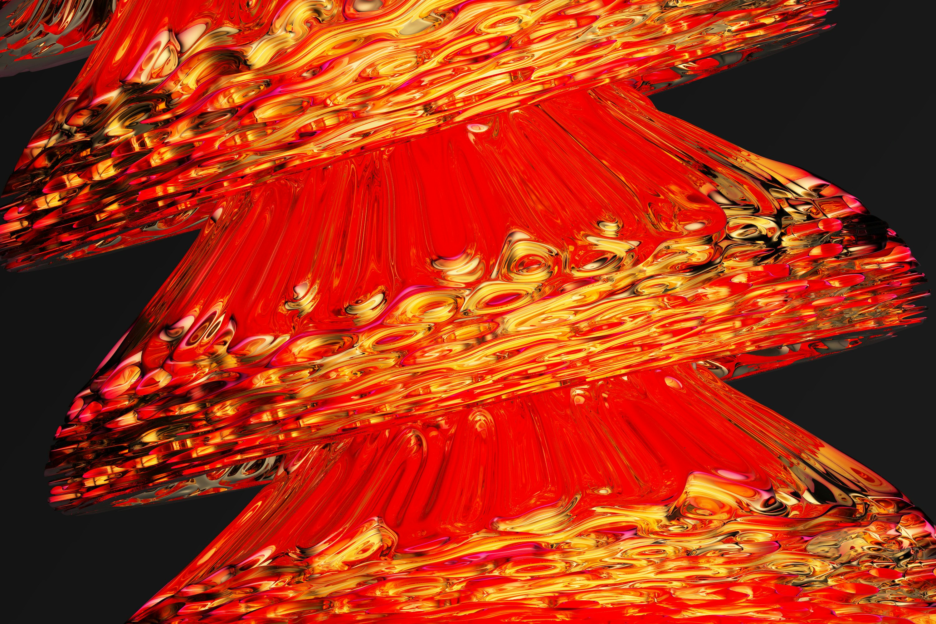A red and yellow object with a black background photo – Free Pattern ...