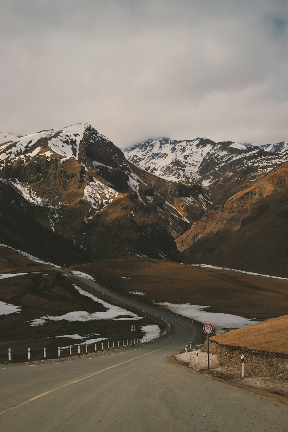 a road in the middle of a mountain range