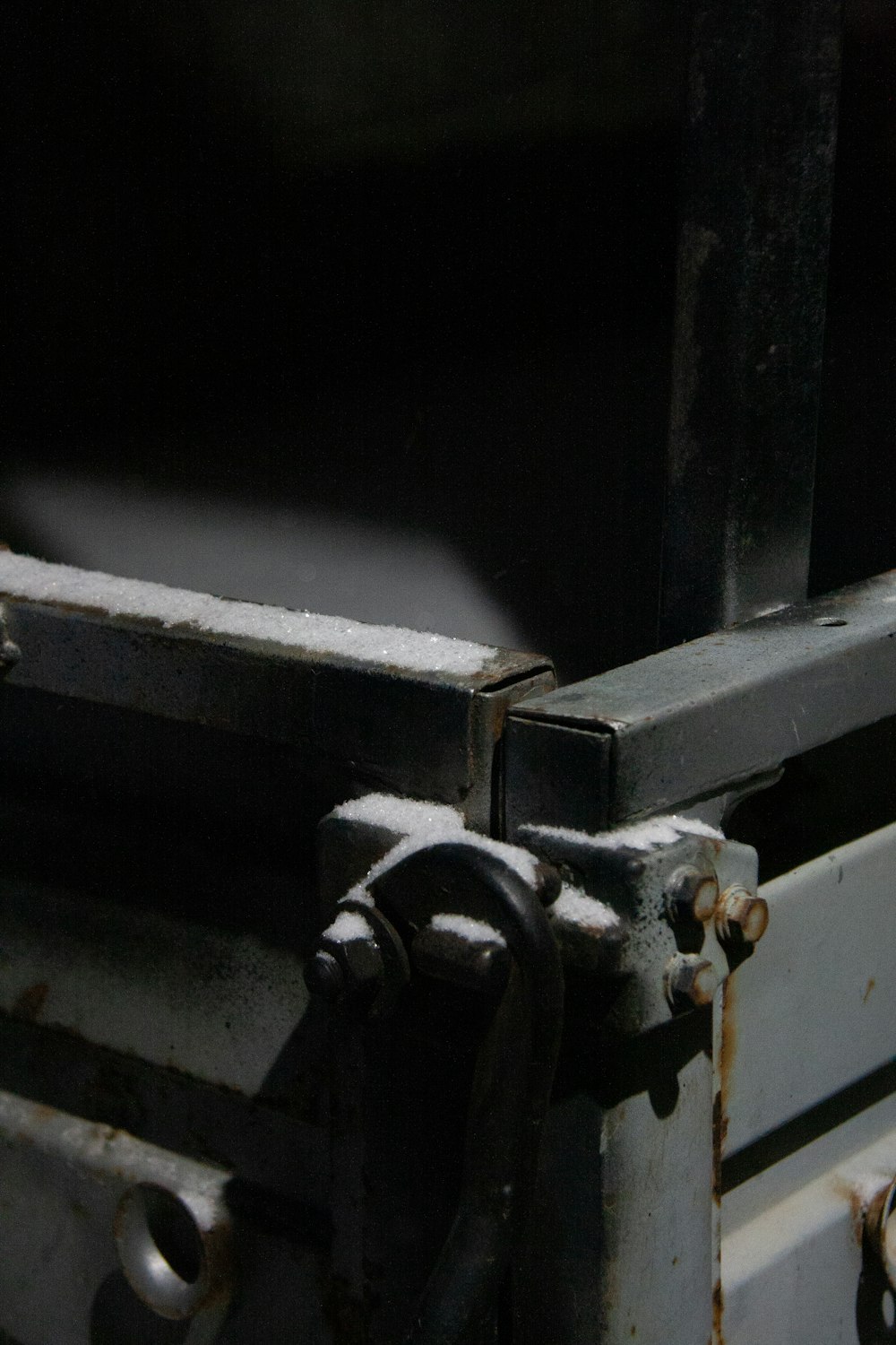 a close up of a metal object with a blurry background