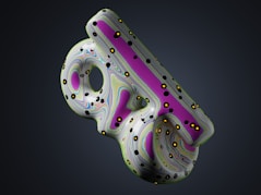 a 3d image of a purple and black object