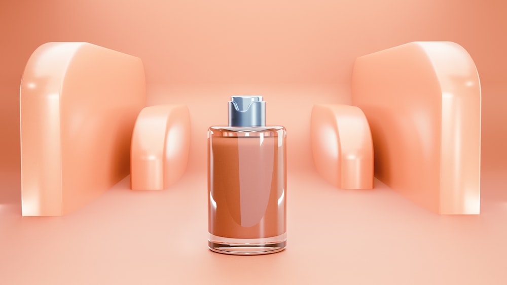 a bottle of perfume sitting on a table