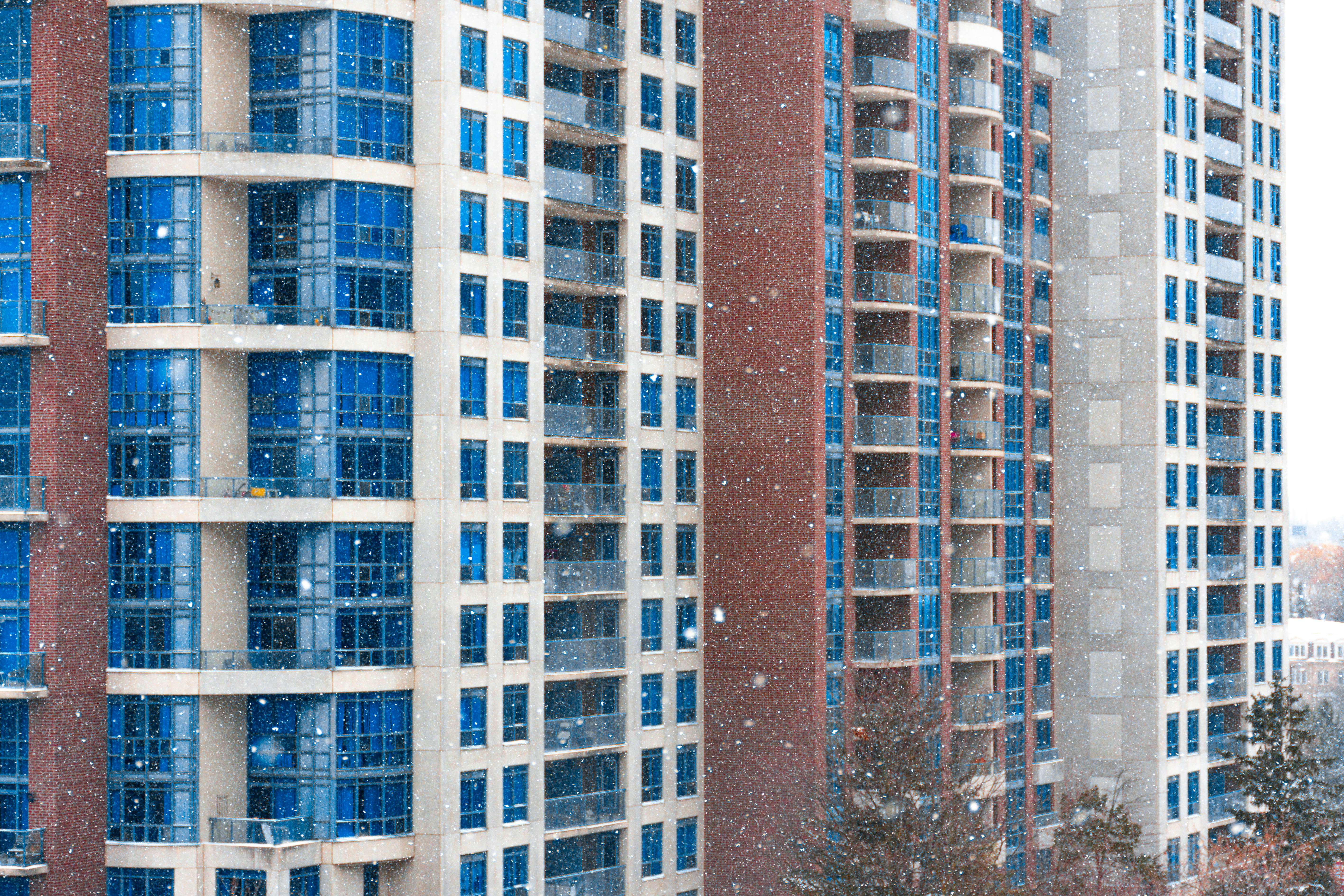 a very tall building with a clock on the side of it