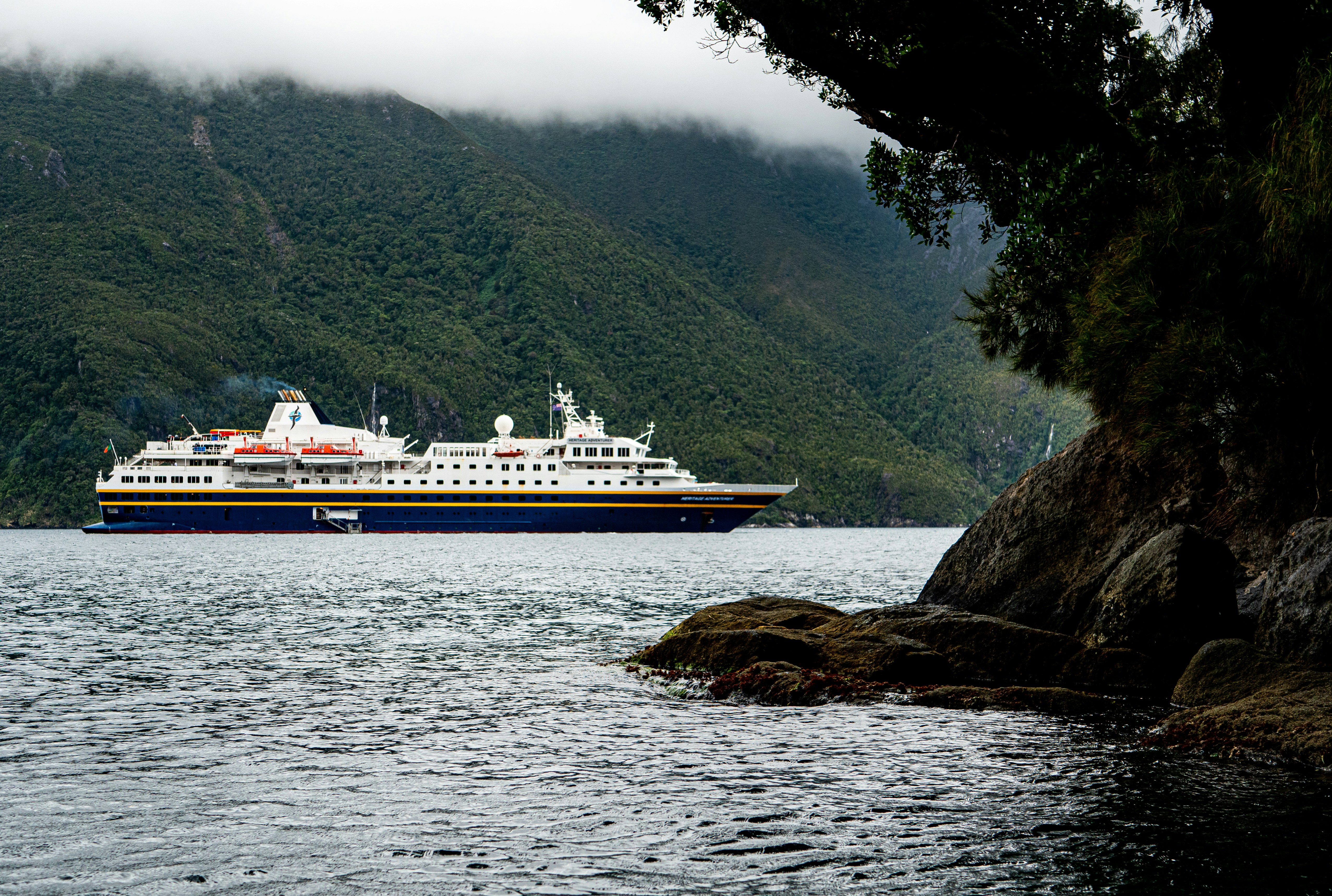 a large cruise ship in a body of water