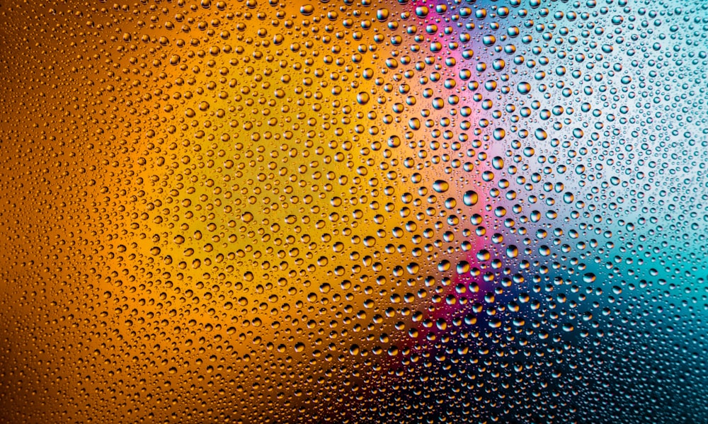 a close up of water droplets on a window