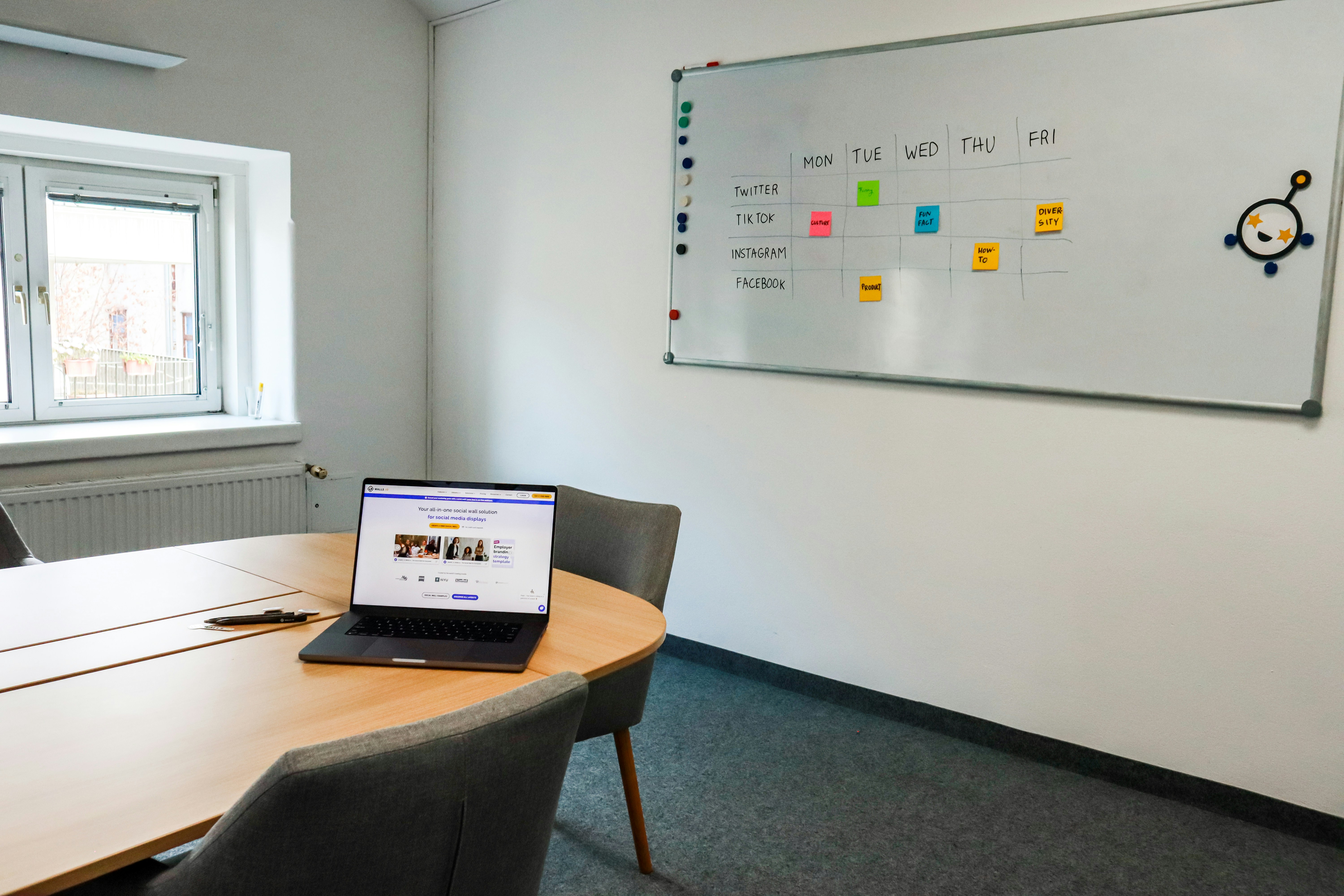 Corporate meeting room with strategic planning materials representing enterprise SEO consultation and implementation process