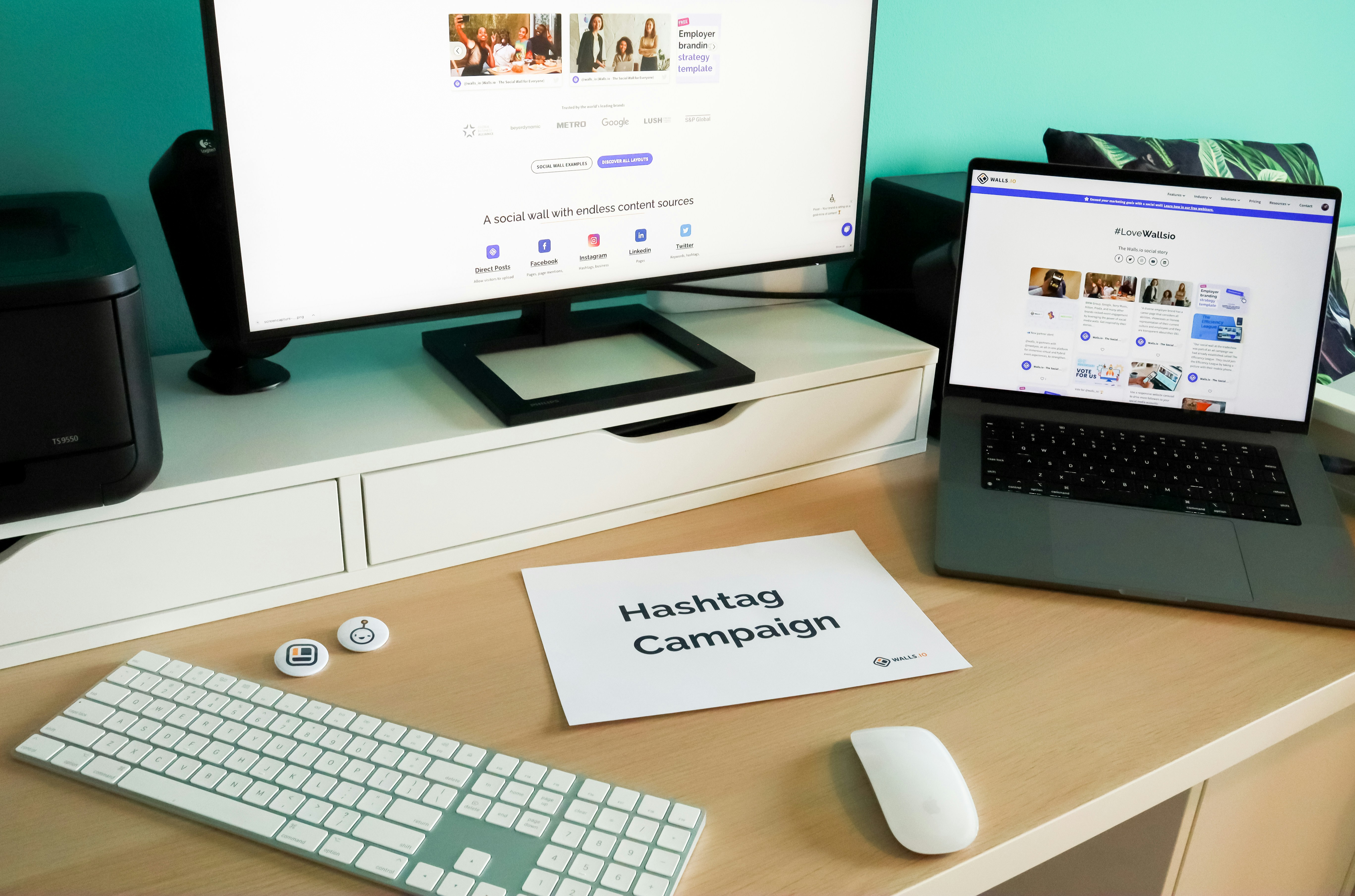 Digital marketing campaign setup on laptop with ad platform interface