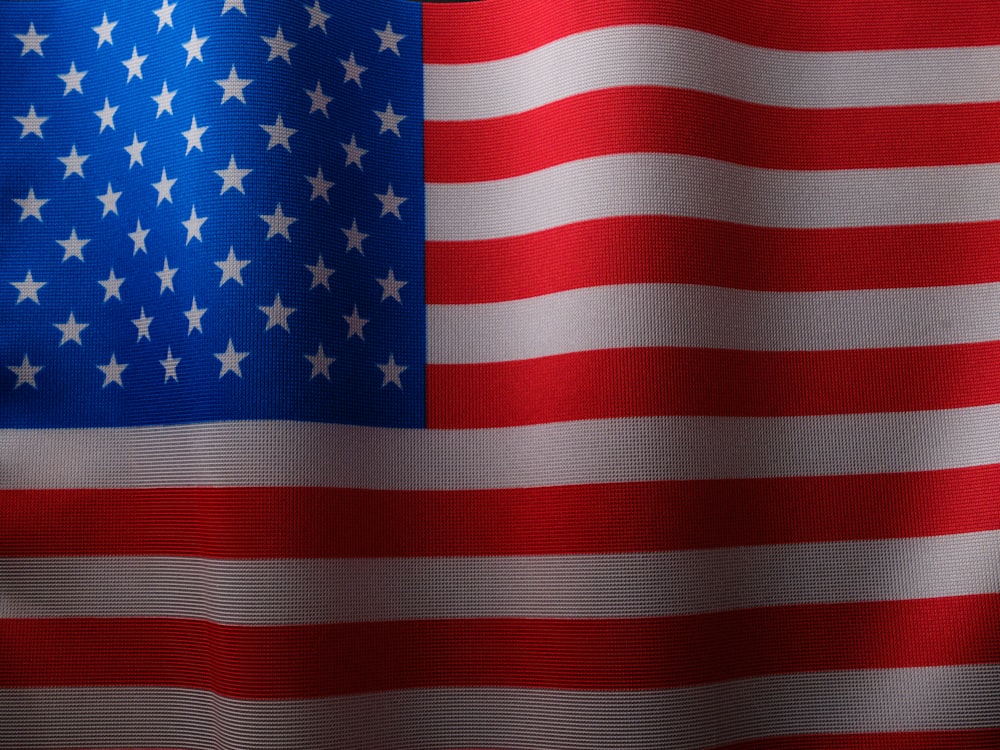 a close up of the american flag