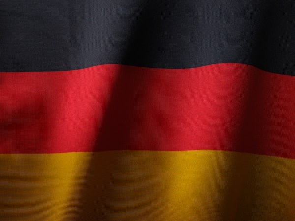German flag waving in the wind