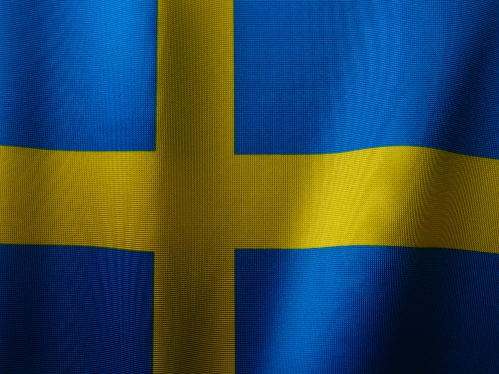 a close up of the flag of sweden