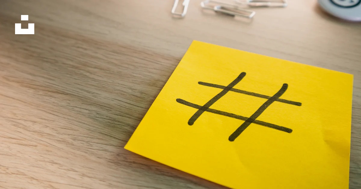 A piece of paper with a hash symbol on it photo – Free Post-it Image on ...
