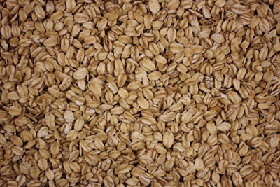 a close up of a pile of oats