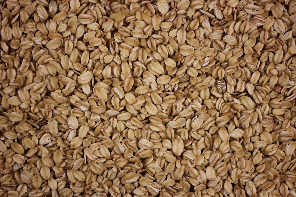 a close up of a pile of oats