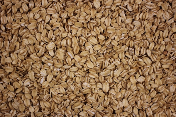 A close up of a pile of oats