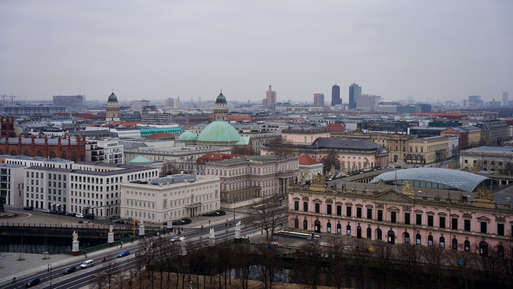 a view of a city from a tall building