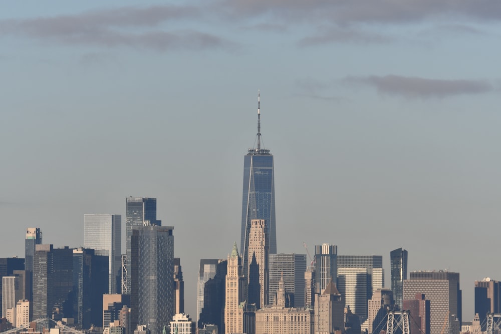 a view of a city with tall buildings