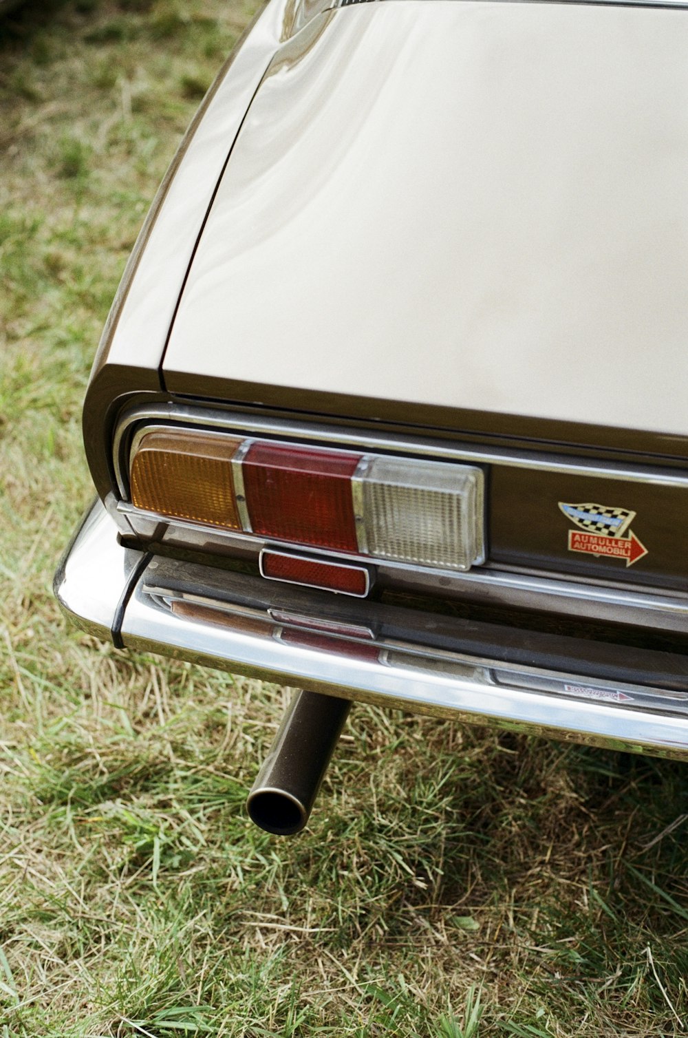 a close up of the rear end of a car