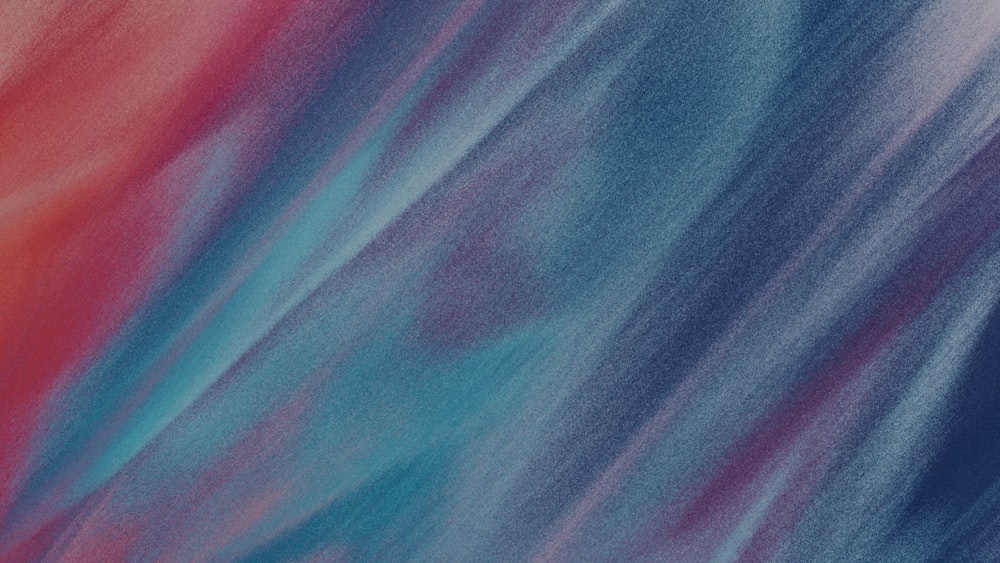 Una pintura abstracta con colores azul, rojo y rosa