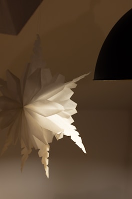 A refined illustration showing a child’s hand holding a delicate paper star, set against a light cream backdrop.