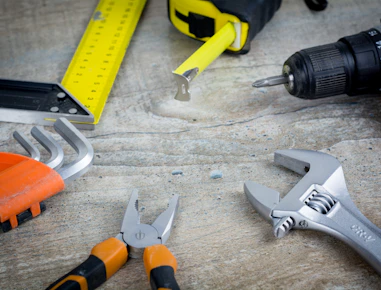 a variety of tools are sitting on a table