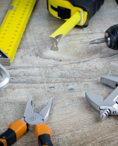 a variety of tools are sitting on a table