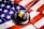 A wooden gavel with a brass band rests on a dark sound block, set against the backdrop of a United States flag. The flag features the familiar red and white stripes and white stars on a blue field, creating a strong visual association with American concepts of law and justice.