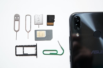 a cell phone with a sim card attached to it