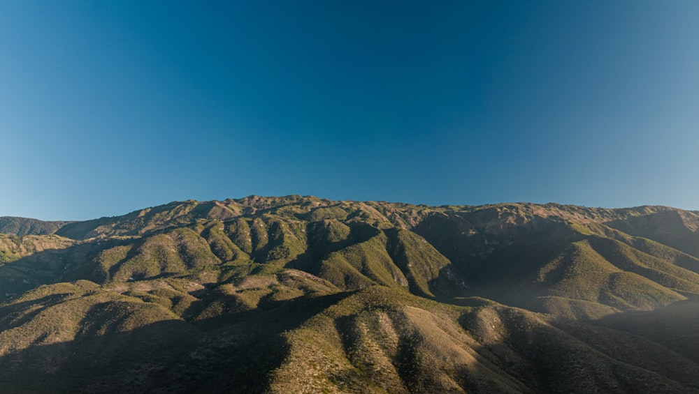 a view of a mountain range from the air