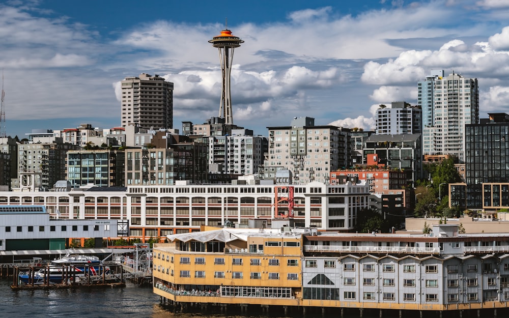 a view of a city from the water