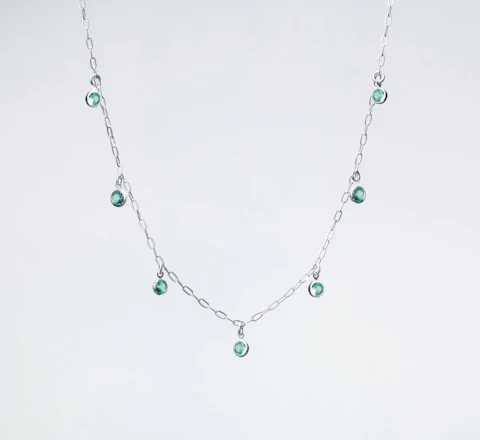 Sterling Silver Pendant with Green Stone