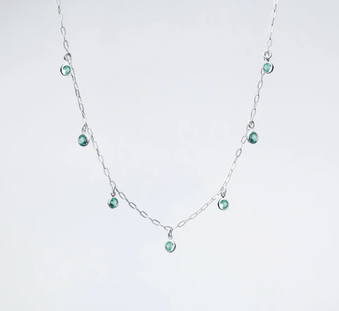 Sterling Silver Pendant with Green Stone