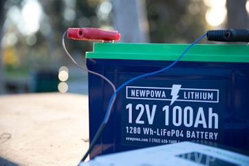 a close up of a battery on a table