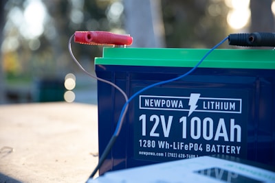a close up of a battery on a table
