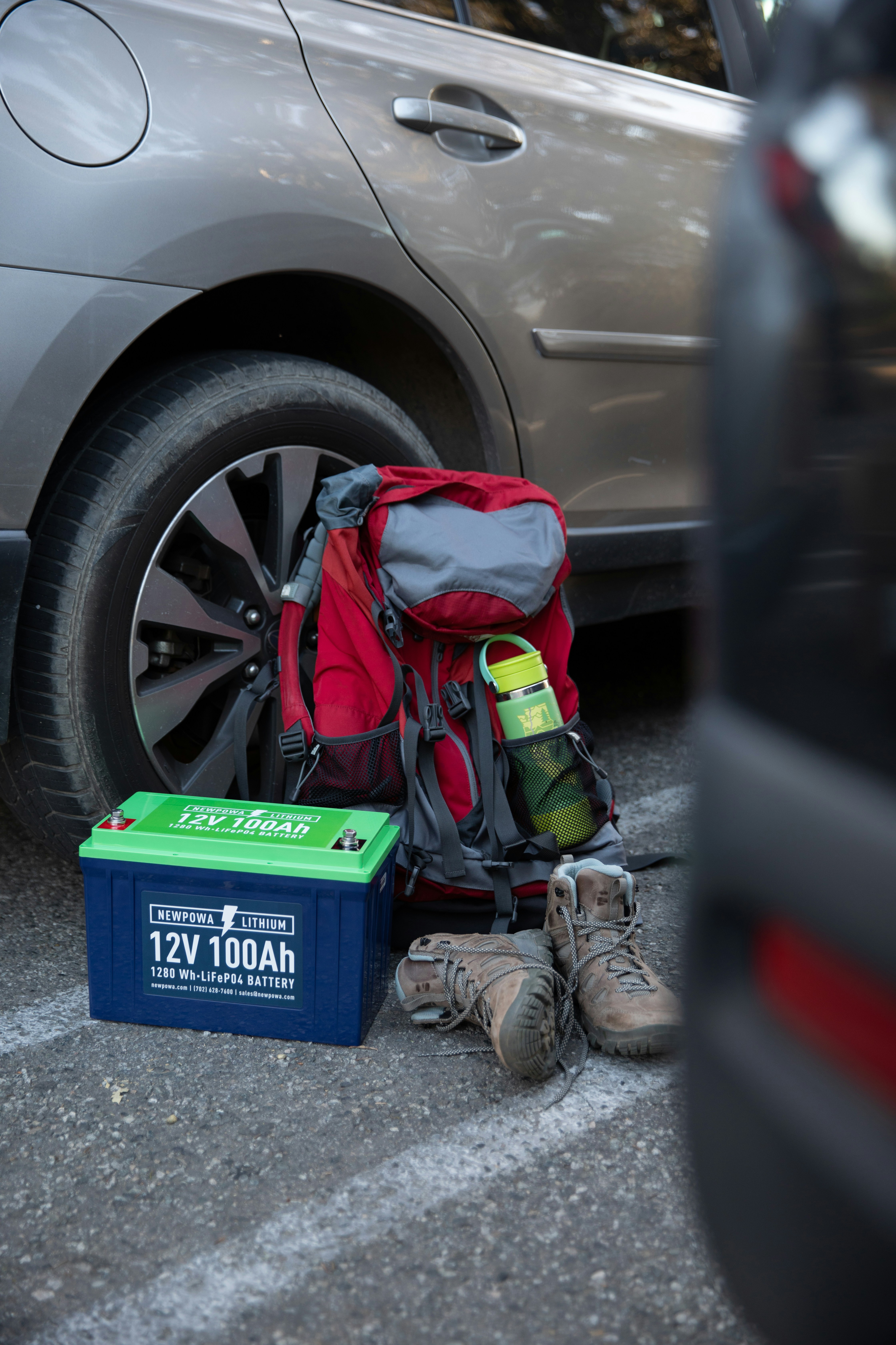 Outdoor backpack and portable equipment prepared for travel