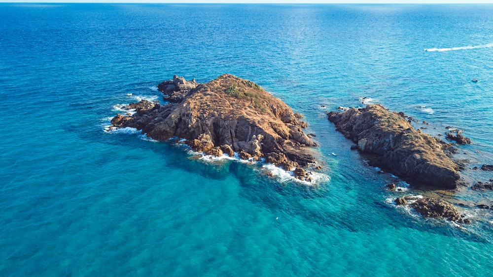 a small island in the middle of the ocean