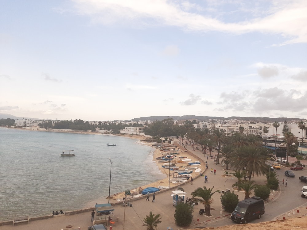 a beach with a lot of cars parked on it