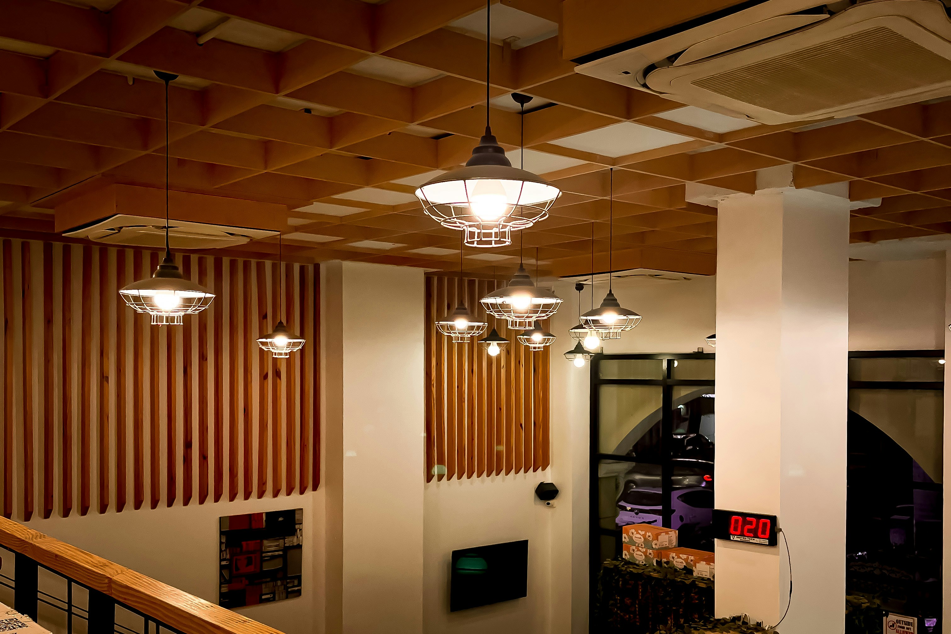 Commercial acoustical ceiling installation in interior space