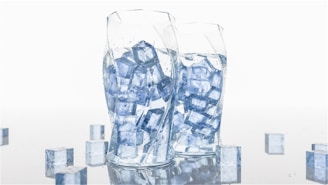 Refreshing drinks served with perfectly shaped ice cubes at a party