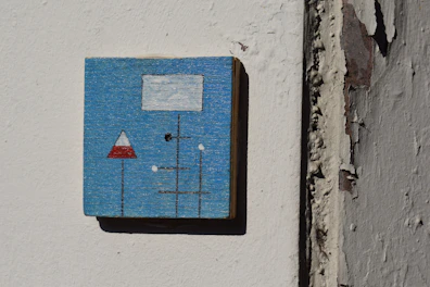 Close-up of a numbered minimalist artwork with subtle textures